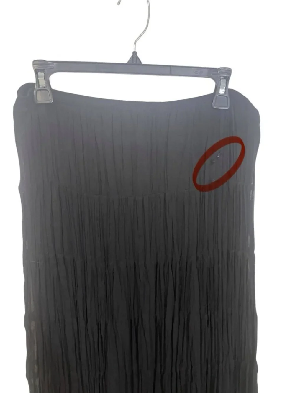 MSK Women's Size Large Black Gauzy Pleated Maxi Skirt READ DESCRIPTION